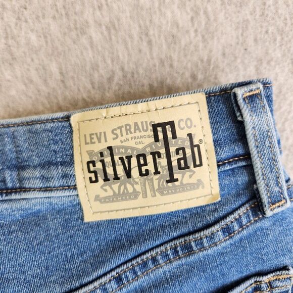 Levis Silvertab Jeans Womens 27 Blue Mom Jean Distressed Tapered High Rise VTG - Picture 7 of 16